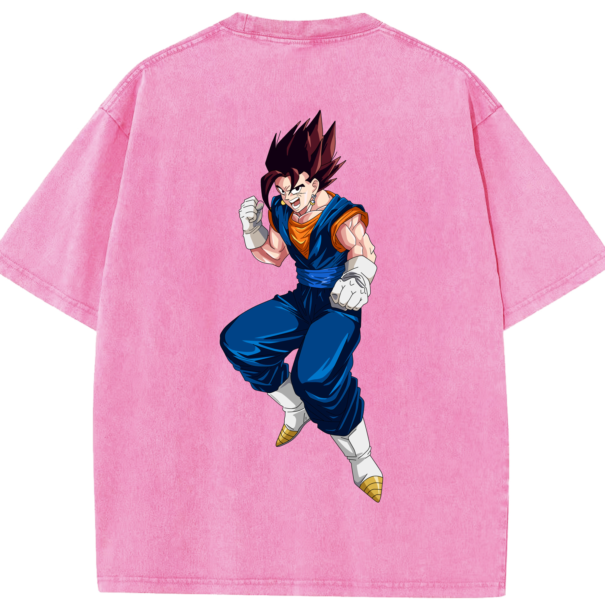（画像用） ドラゴンボール 孫 悟飯（そんごはん）DRAGON BALL Son Gohan 綿100% ヴィンテージ風 半袖Tシャツ（背面プリント）